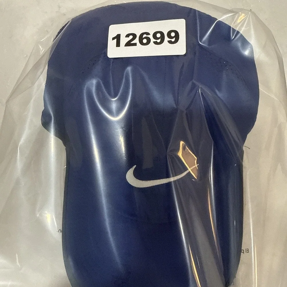 Nike Hat Cap Strap Back Blue‎ White Dri-Fit Swoosh Athletic Youth Child Logo